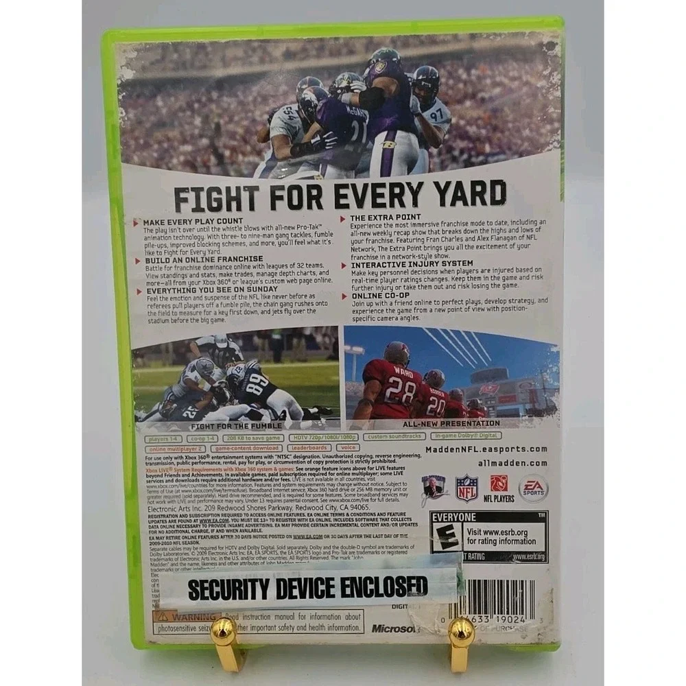 Madden NFL 10 - Microsoft Xbox 360 Tested Manual Included Complete